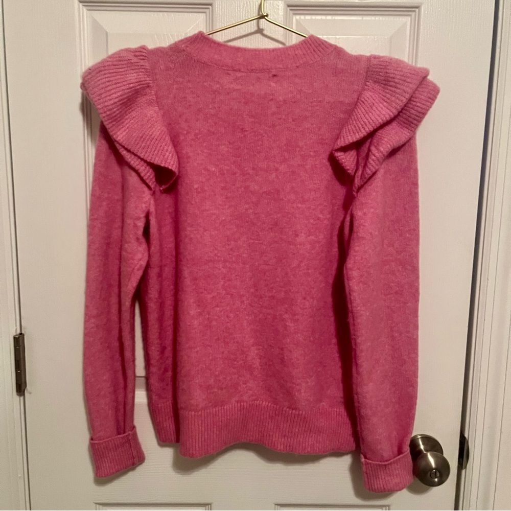 LOFT Pink Ruffle Sweater NWOT - Picture 6 of 6